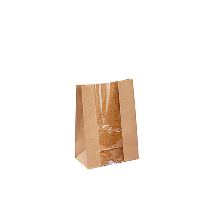 Food Grade Kraft Paper Pouch With Window Uncoated Lining OEM ODM Service