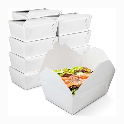 Microwavable Bento Paper Box , Waterproof Kraft Takeaway Containers